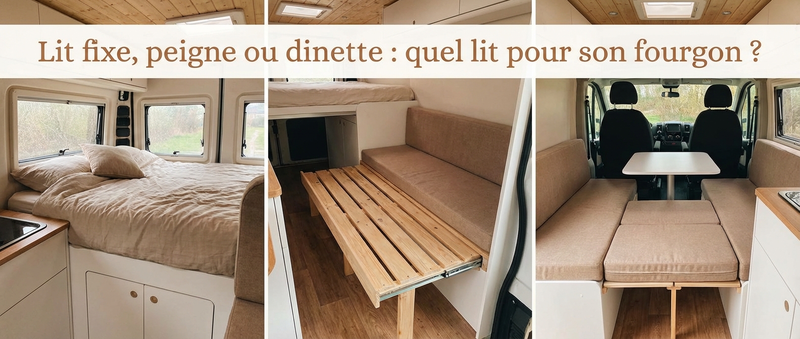 Lit fixe, peigne ou dinette : quel lit pour son fourgon ?