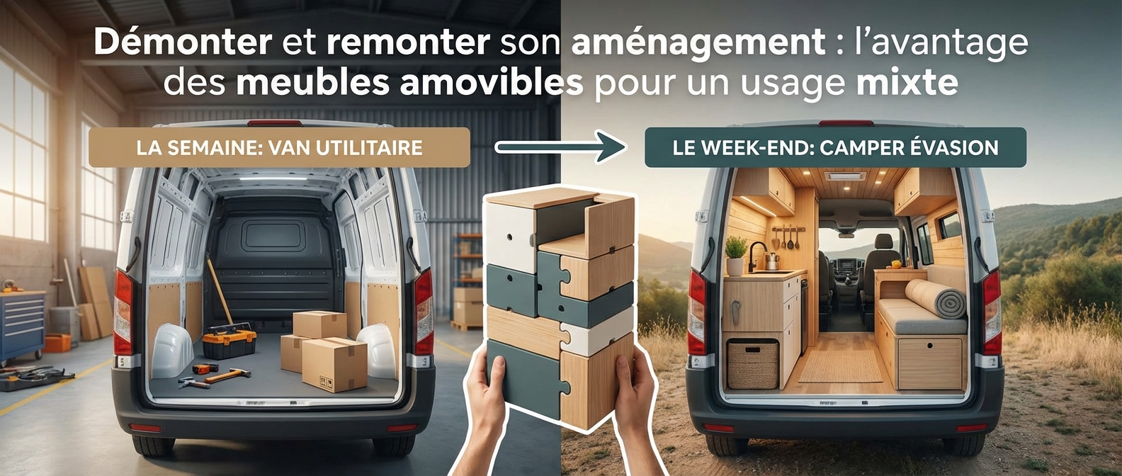 Démonter et remonter son aménagement : l'avantage des meubles amovibles pour un usage mixte