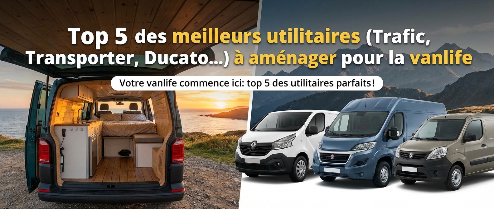 Top 5 des meilleurs utilitaires (Trafic, Transporter, Ducato...) à aménager pour la vanlife