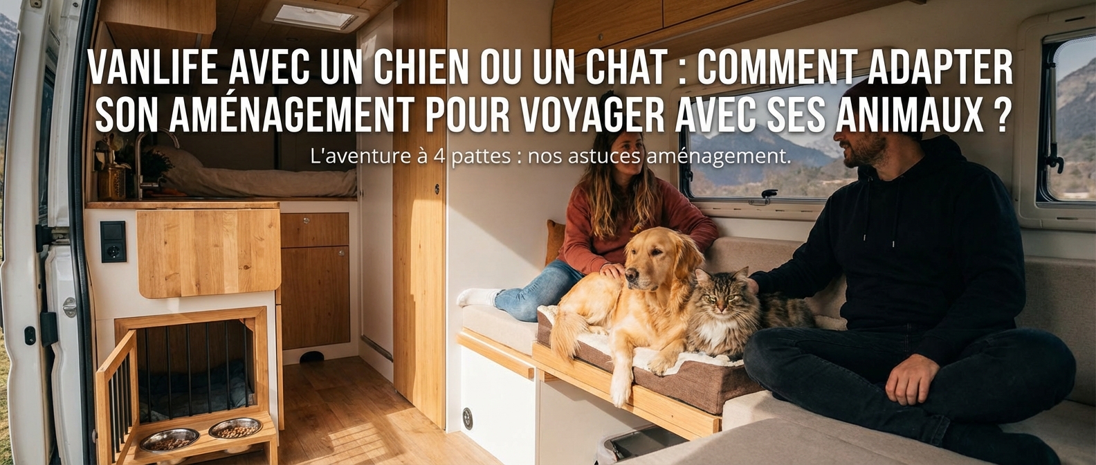 Vanlife avec un chien ou un chat : comment adapter son aménagement pour voyager avec ses animaux ?
